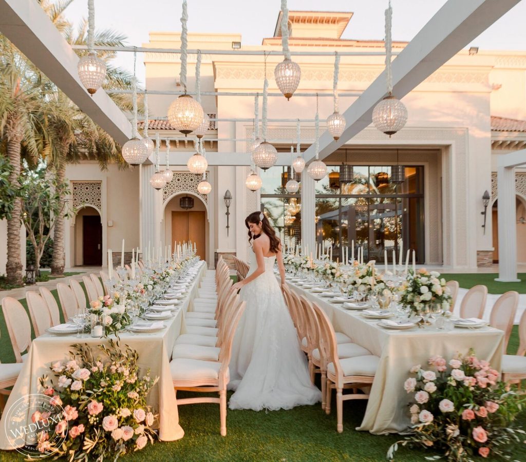 Outdoor wedding photography in Dubai capturing romantic moments in natural light